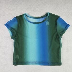 Aerie Gradient Blue and Green Sheer Top